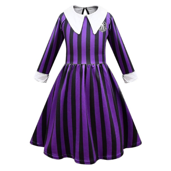 Wednesday Addams Kostume Enid Sinclair Kjole Til Piger Halloween Karneval Fest Cosplay Z -a Purple 150cm