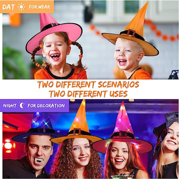 Mub- Halloween Kostume Tilbehør Fest Indendørs Udendørs Have Træ Dekorationer Halloween Hængende Lyste Heks Hat Dekorationer Lighted Orange