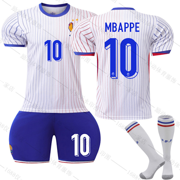 Mub- 2425 Frankrike Away Euro fotbollströja 10 MBAPPE 26