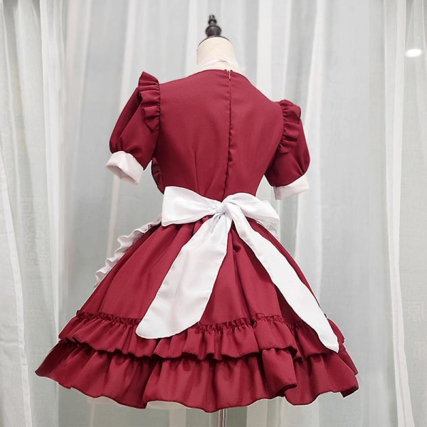 Maid Outfit Dam Halloween Dräkt Kortärmad Lolita Klänning Anime Cosplay Kostym exig Uniform -a S