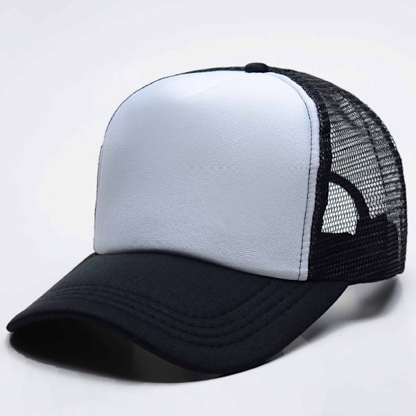 Mub- Tukkumyynti Hip Hop Puuvillaverkko Trucker Hat Blank Casquette Baseball Custom Logo Print 5 Paneeli Kirjailtu Urheilulippikset Black White