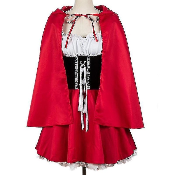 Xs-6xl Deluxe Adult Little Red Riding Hood Costume With Cape Women Disguise Halloween Party Princess Cosplay Fancy Dress -a M-Red Riding Hood