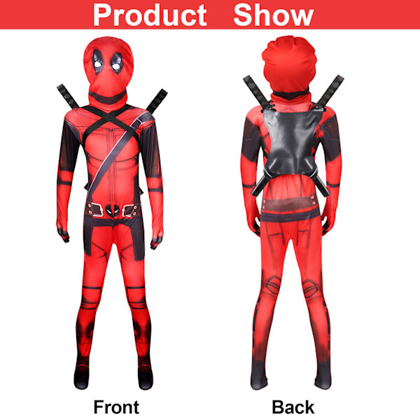 Deadpool Bodysuit Halloween Cosplay-asu lapsille Z Red L/130