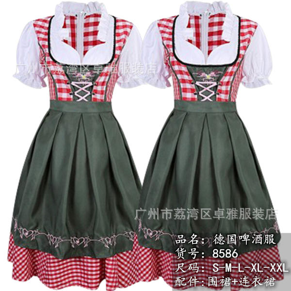 Xbi- Halloween-asut, olut-asut, Baijerilainen Oktoberfest-palvelijatar-asut, lavasut, esiintymisasut 8586 ink M