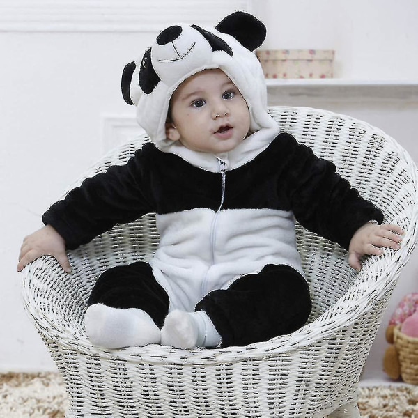 Ca Toddler's Dinosaur Dräkt Barn Söt Hooded Onesie Djurdräkt Halloween Panda 12-18 Months