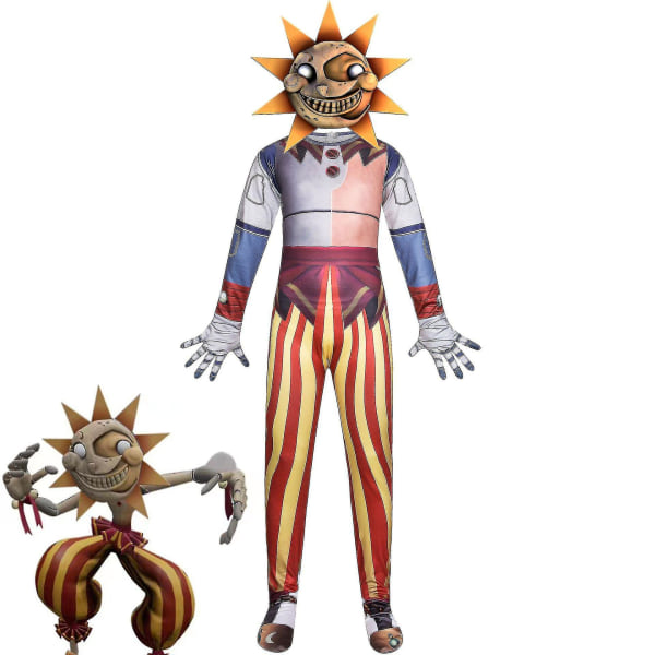Sundrop og Moondrop FNAF Cosplay Kostume Børn Anime Heldragt Maske Horror Halloween Jul Fødselsdagsfest Kostume Z Tw -a Moondrop Jumpsuit Kids 140cm