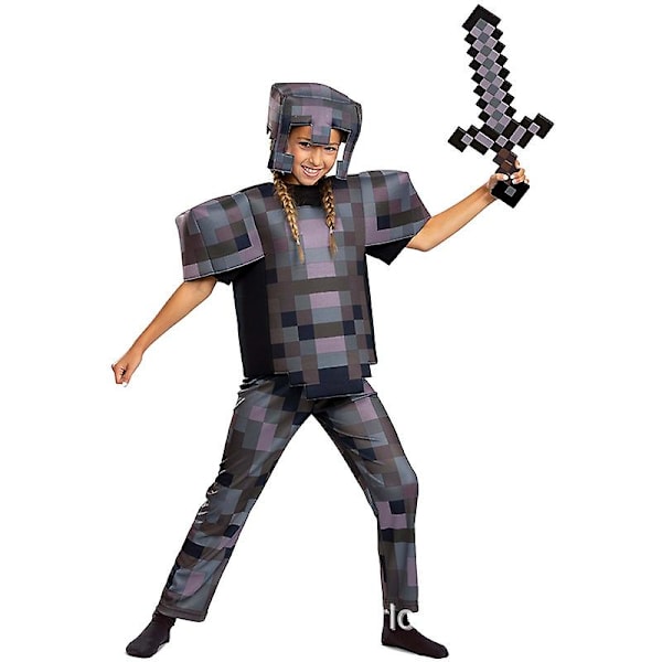 My World Minecraft Diamond Armor Series Cosplay Game Character Performance Costume -a M