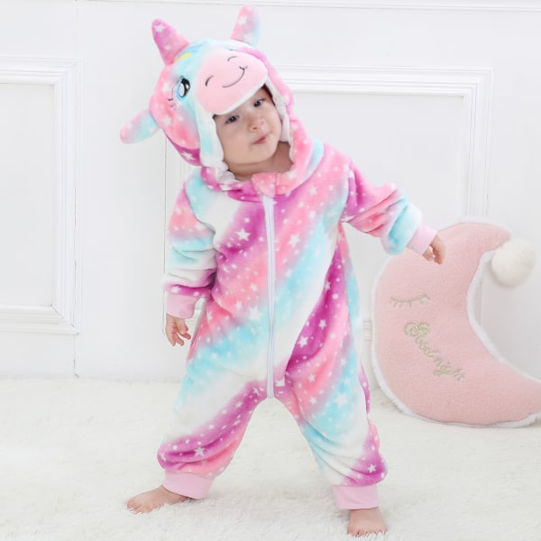 Mub- MICHLEY Make Your Own Design Children Flannel Rompers Boys Hooded Clothes One-piece Animal Baby Costume XKDJ 70cm