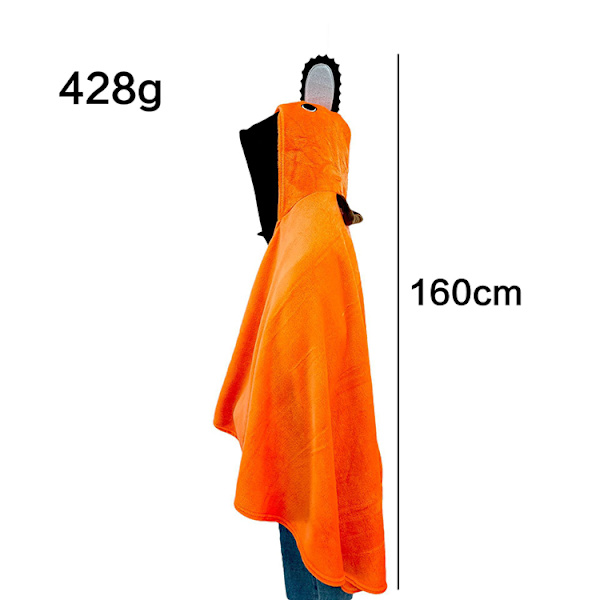 Mub- Cloak Pochita Chainsaw Man Cosplay Costumes Anime Coat  Robe Orange 160cm