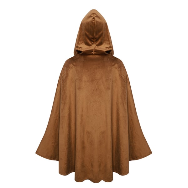 Cos medeltida retro cape med huva mocka cape Halloween festkostym cape blue L
