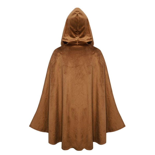 Cos Midalderlig Retro Cape Hætte Kappe Mocka Cape Halloween Fest Kostume Cape black S