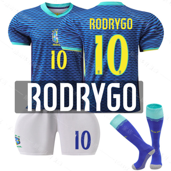 Mub- 2425 Brasilien Away fotbollströja 10 RODRYGO XS