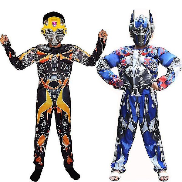 Halloween Børns Piger Transformers Bumblebee Cosplay Kostume Optimus Fest Dragt Playsuit-i -a Bumblebee L(130-140CM)