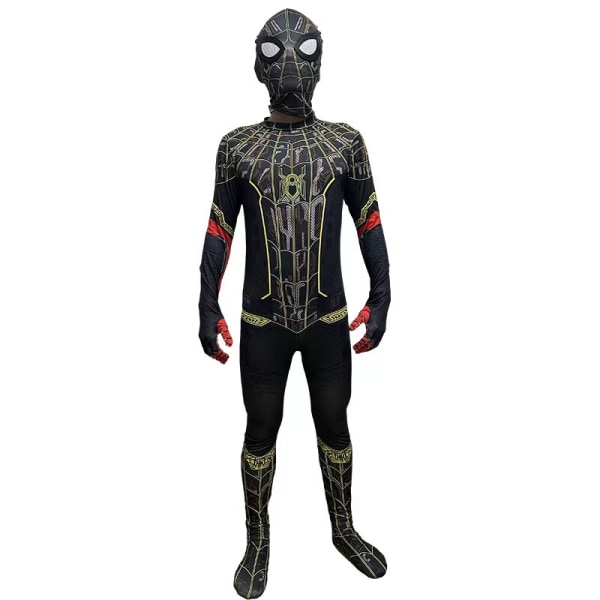 Mub- Halloween Cosplay-asu Uusin Hieno Hämähäkkimies Spiderman-asu Hieno Hyppyhaalari Aikuisille Ja Lapsille Punainen Musta Cosplay-vaatteet 02 100cm   XS