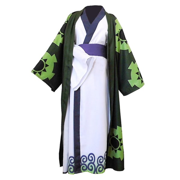 Anime Roronoa Zoro Cosplay Costume Wano Kuni Country Kimono Robe Full Suit Outfits Halloween Carnival Suit _ai -a Full Set 2XL