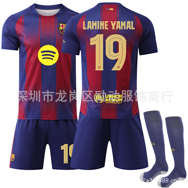 Xbi- 2526 Barcelona hemma Champions League version fotbollströja set 19 LAMINE YAMAL #L