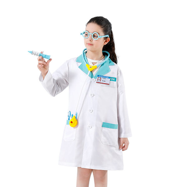 Mub- Child Role Play Doctor Costumes Halloween Pretend Play Doctor Coat Dress Up Costume for Boys and Girls K-0063 Free 3-8 years