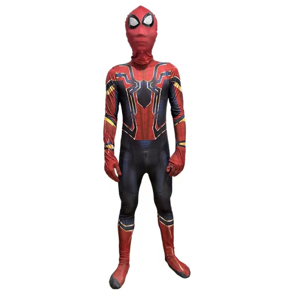 Mub- Halloween Cosplay Costume Newest Fancy Spider Man Spiderman Costume Fancy Jumpsuit Adult And Children Red Black Cosplay Clothes 01 150cm 2XL