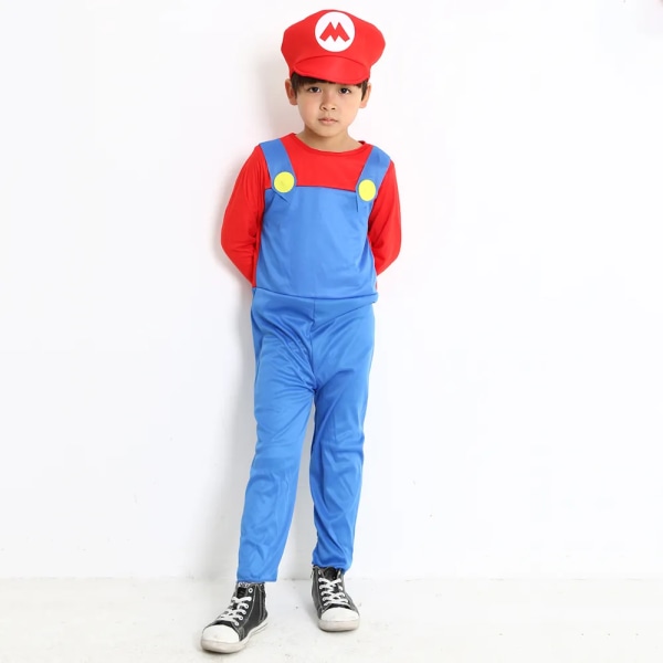 Cosplay Super Mario-kostymer för vuxna och barn red L H green XL