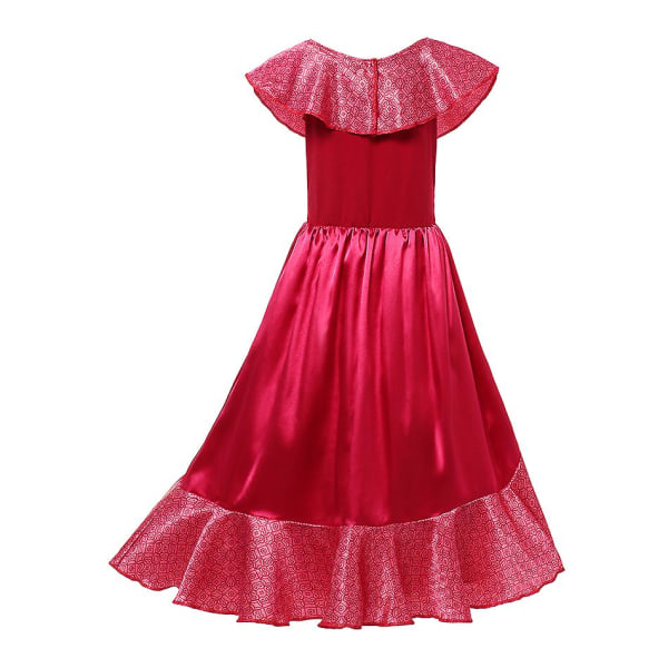 Elena Of Avalor Princess Costume Girl Anime Role Play Clothes Halloween Carnival Cosplay Outfit Kid Red Ruffle Long Dress -a Elf Dress Set1 11-12T (160)