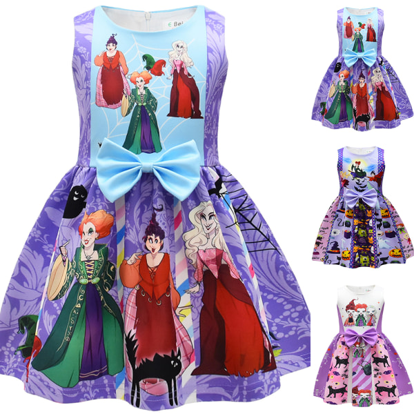 Lasten tyttö Hocus Pocus Winifred Sanderson cosplay-mekko Halloween C 110cm