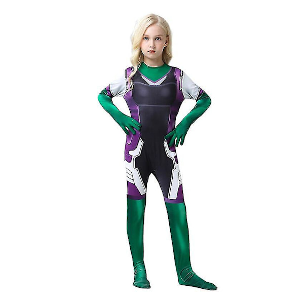 She-hulk Cosplay Anime Figure Halloween Costumes For Kid Catsuit Zentai Fantasy Superhero Jumpsuits Disguise Women Dress Clothes -a 120( for 115-125cm)