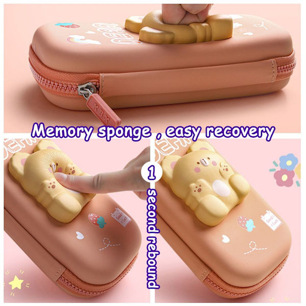 Kannettavat Kawaii Decompression School penaalit PUDDING BEAR -i