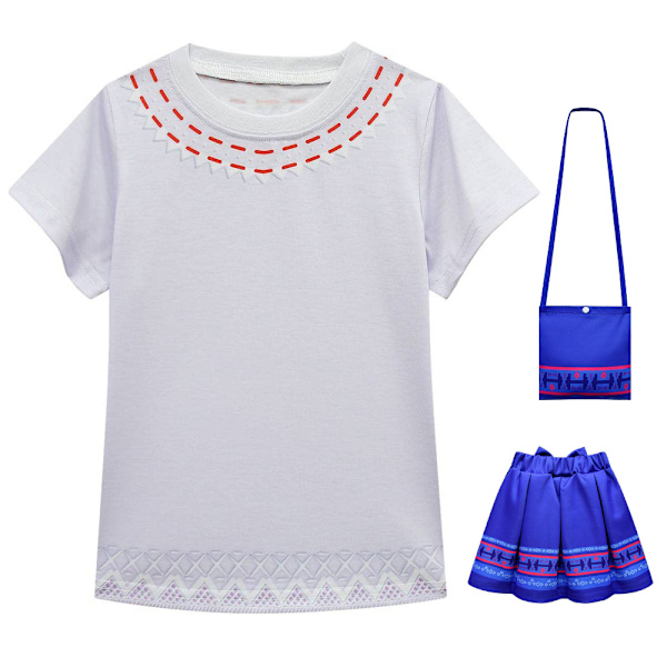 Lapset Tytöt Encanto Mirabel Cosplay Puku Hihaton T-paita Mekko -a 130cm