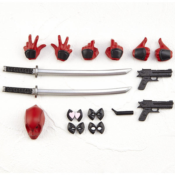 Xib- Yamaguchi Deadpool Bevegelig Leddsystem Utbyttbart Ansikt Boks Figur Ornament Rød (Gear Joint)