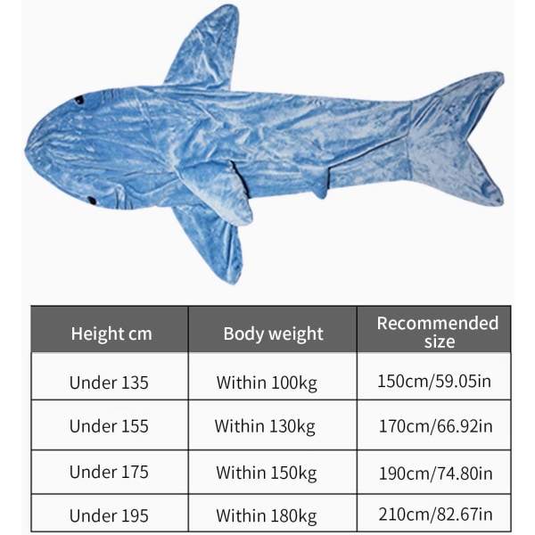 83 Inch Shark Blanket Hoodie Sovsäcksfilt Vuxen Cosplay .i M
