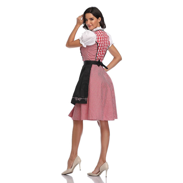 Kvinnors Oktoberfest Beer aid Costume Bavarian Traditional Dirndl Dress Carnival .q Black M