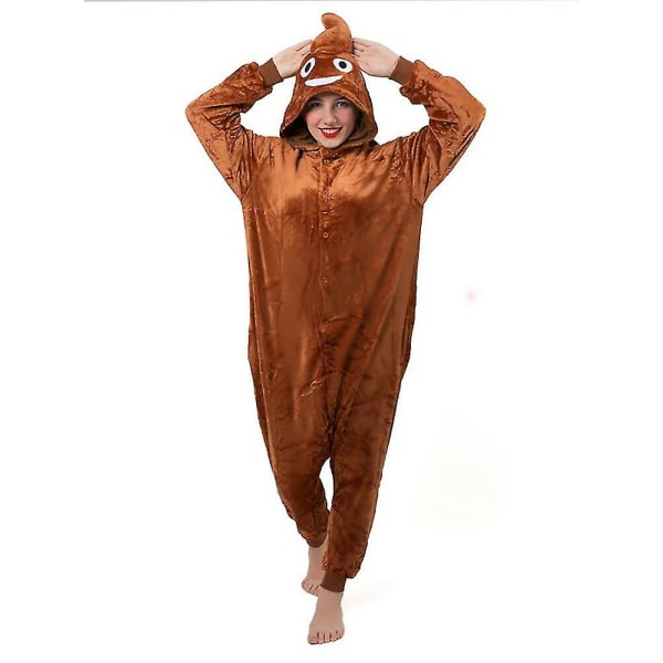 Sarjakuvahahmo Unisex Onesie Fancy Dress -asu Huppareita_y Poo Emojee S(150CM-160CM)