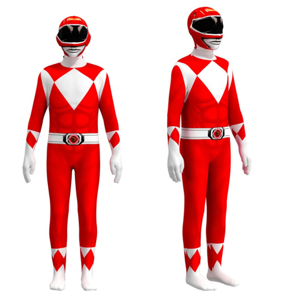 Mub- Multiple Color TV & Movie Superhero Sets Halloween Party Props Performance Wear Power Ranger Costume Fuchsia 180