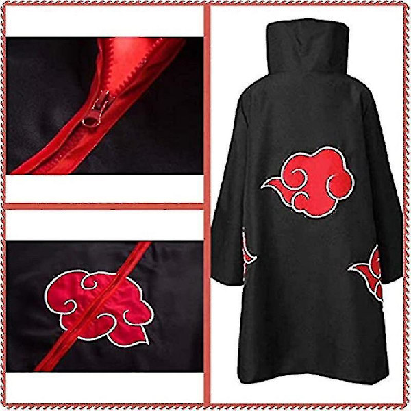 Naruto-asu aikuisille ja lapsille Akatsuki Cosplay CNMR XXL