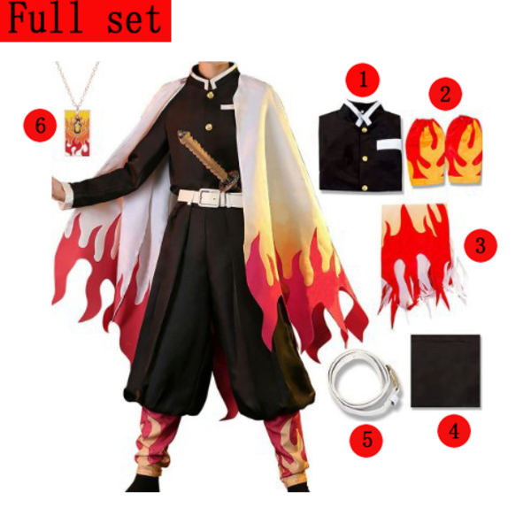 Mub- New Design Japanese Anime Demon Slayer Cosplay Clothes Tanjirou Nezuko Zenitsu Tomioka  Cosplay Costume Rengoku 3 XL