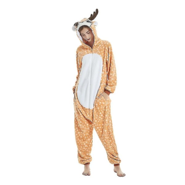 Christmas Deer Onesie Animal Pyjamas Rådjurskostym för Halloween 130CM