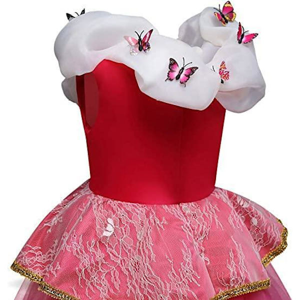 Elegantti Ruusunen Prinsessamekko naamiaisasu .4 pink 116