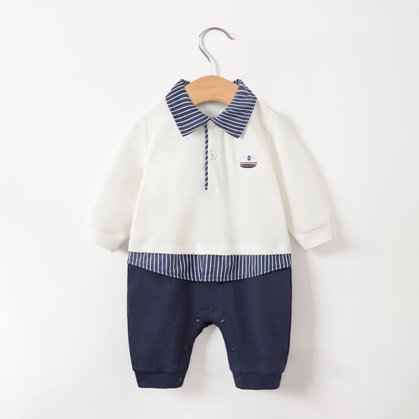 Mub- 2023 Spring and Autumn New Baby Clothing Casual Shirt Baby Bodysuit Blue 80cm