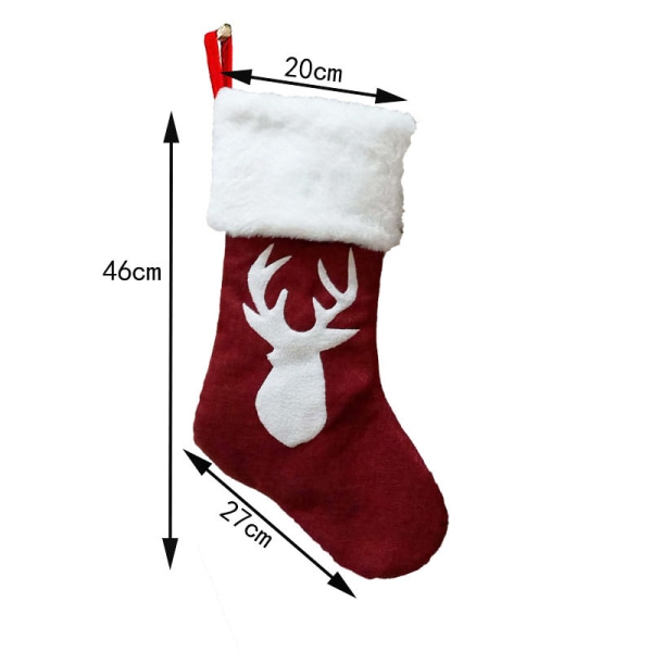 4 Pack Julstrumpor, 46cm Hög Röd Julstrumpa med G