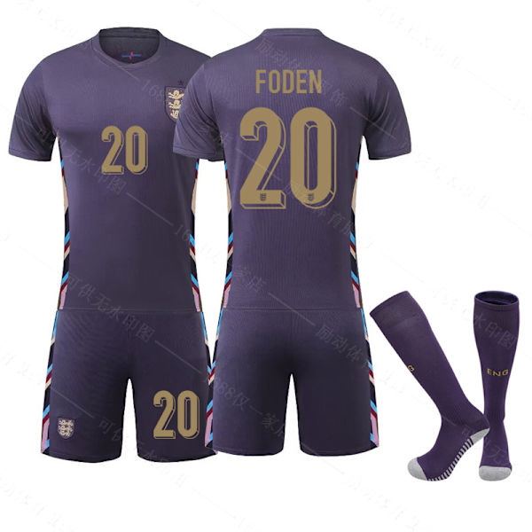 Mub- EM 2024 Fotbollströja England Away 20 FODEN S