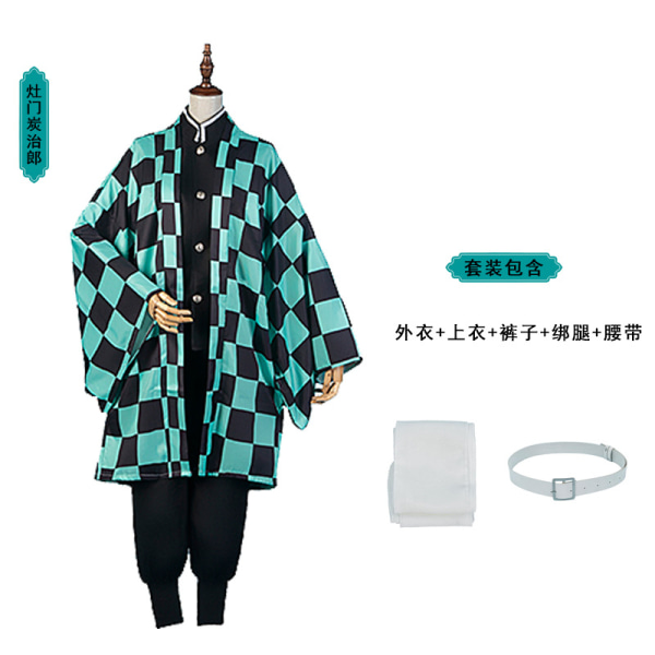 Mub- Cosplay Halloween Kostume Anime Demon Slayer Kimetsu No Yaiba Tanjiro Kamado Nezuko Zenitsu Tøj Kamado Tanjirou XL