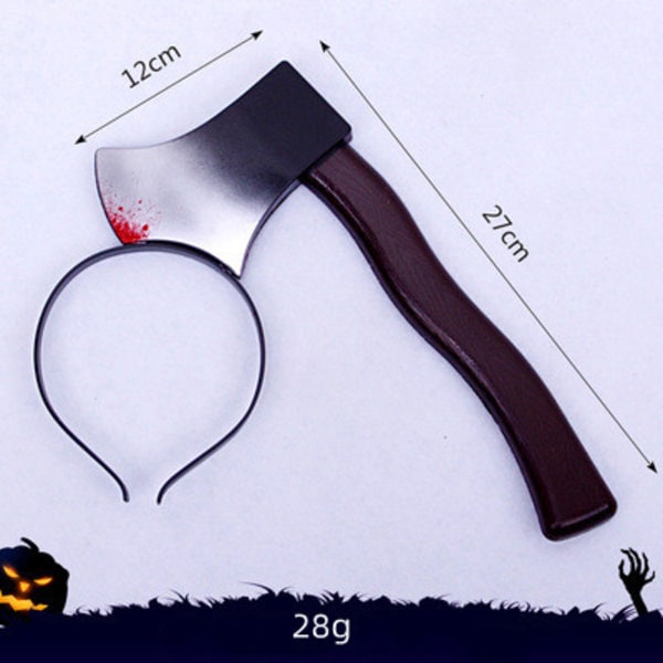 Mub- 2023 Plastik Halloween Hovedbånd Dekorationer Udendørs Scary Props Custom Simulation Fest Dekoration Zombie Til Voksne Børn Sjov axe