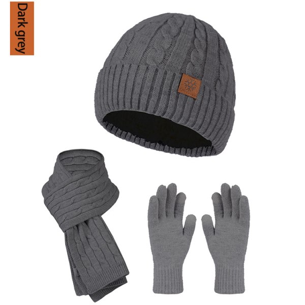 Mub- Factory Direct High Quality Glove 3pcs Unisex Set Warm Wool Hat Scarf Gloves Sets For Winter Coffee