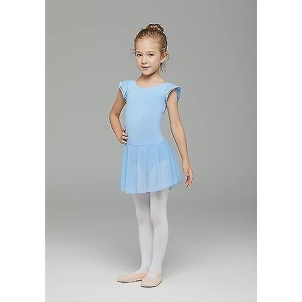 Småbørns Piger Balletkjoler Leotards Med Nederdel Dansekjole Ballerina Tutu Outfit .4 Light blue 150CM