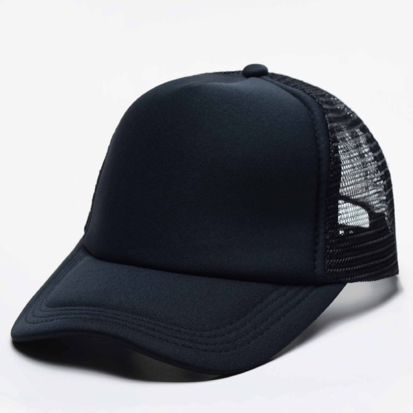 Mub- Wholesale Hip Hop Cotton Mesh Trucker Hat Blank Casquette Baseball Custom Logo Print 5 Panel Embroidered Sports Caps Black