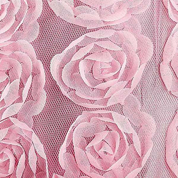 Tyll- ja pitsimekko, kolmiulotteinen kukkamekko (vaaleanpunainen, 140 cm) .4 Pink 140cm