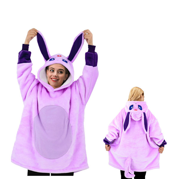 Mub - Tegneserie lat pyjamas pullover trøje flanel pyjamas efterår og vinter flanel tæppe trøje hættetrøje tæppe Day Elf TV