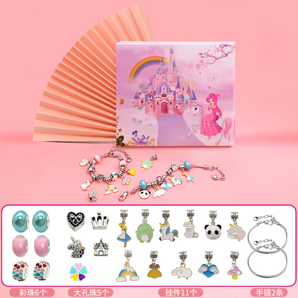 Mub- 24 nedtællingskalender Adventsoverraskelse blindbox sæt DIY kreative tilbehør Julegaver Castle Princess Blind Box - HK732