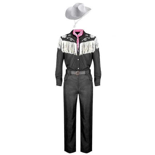 Movie Barbie Ken Cosplay Costume Halloween Fancy Dress Carnival Costume For Adults Kids -a With hat XL