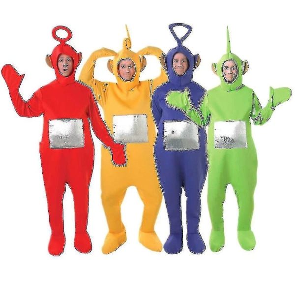 4 Color Teletubbies Role Adult Funny Costume_y -a green m